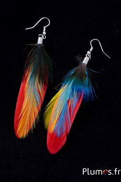 Boucles d'oreilles - longueur 11 cm - rouge